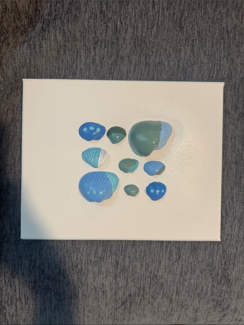 Decorative Blue & Green Shells Canvas Wall Art